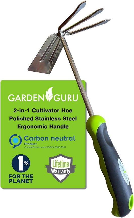 2-in-1 Garden Cultivator Rake Hoe Tiller Tool