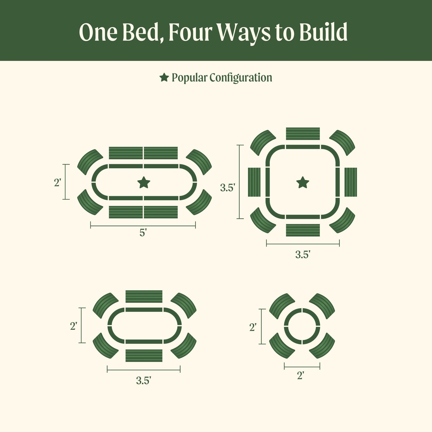 17" Tall 4 In 1 Small Modular Metal Raised Garden Bed Kit