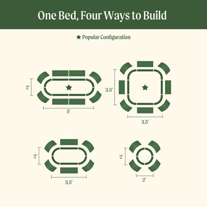 17" Tall 4 In 1 Small Modular Metal Raised Garden Bed Kit
