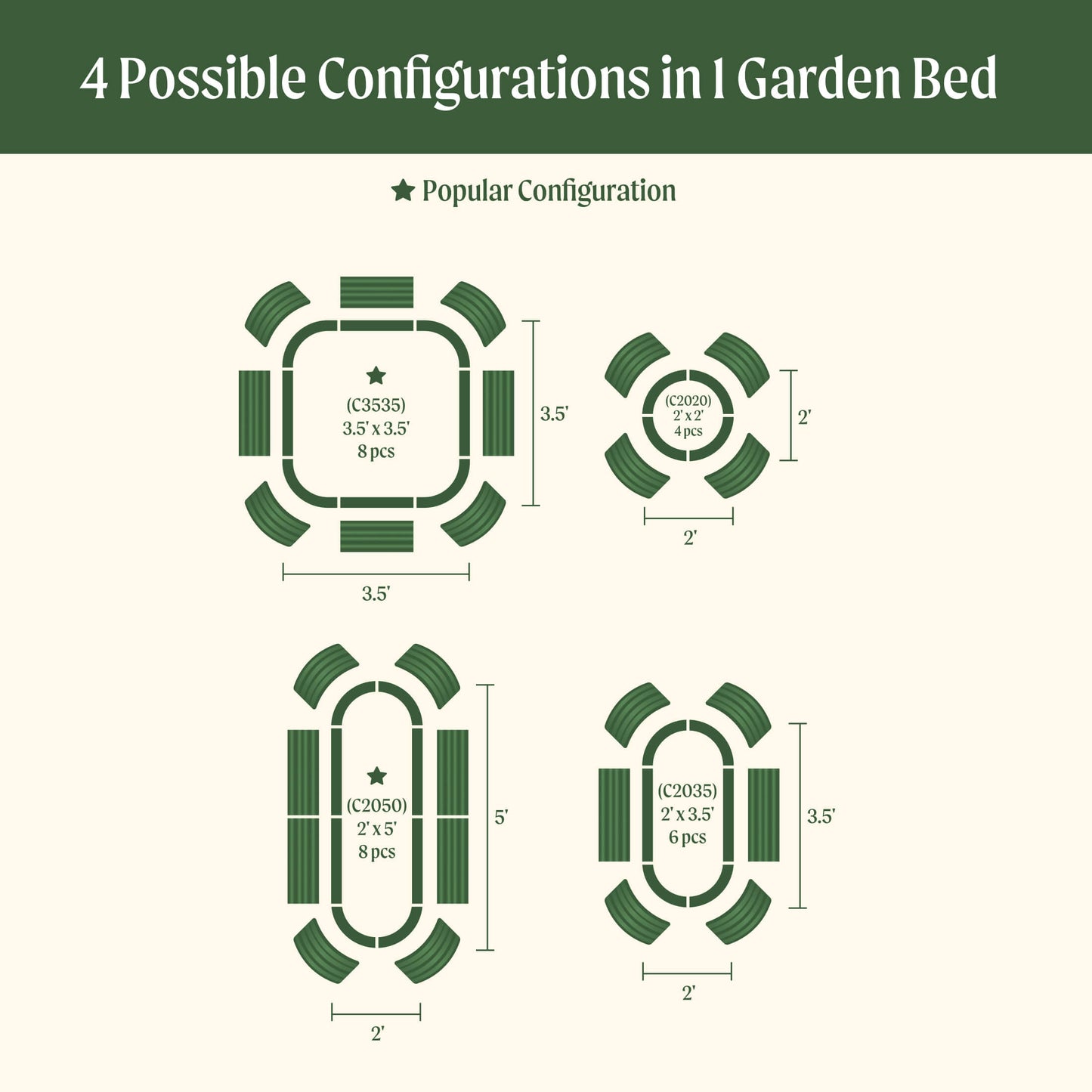 17" Tall 4 In 1 Small Modular Metal Raised Garden Bed Kit