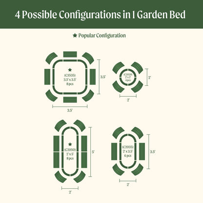 17" Tall 4 In 1 Small Modular Metal Raised Garden Bed Kit