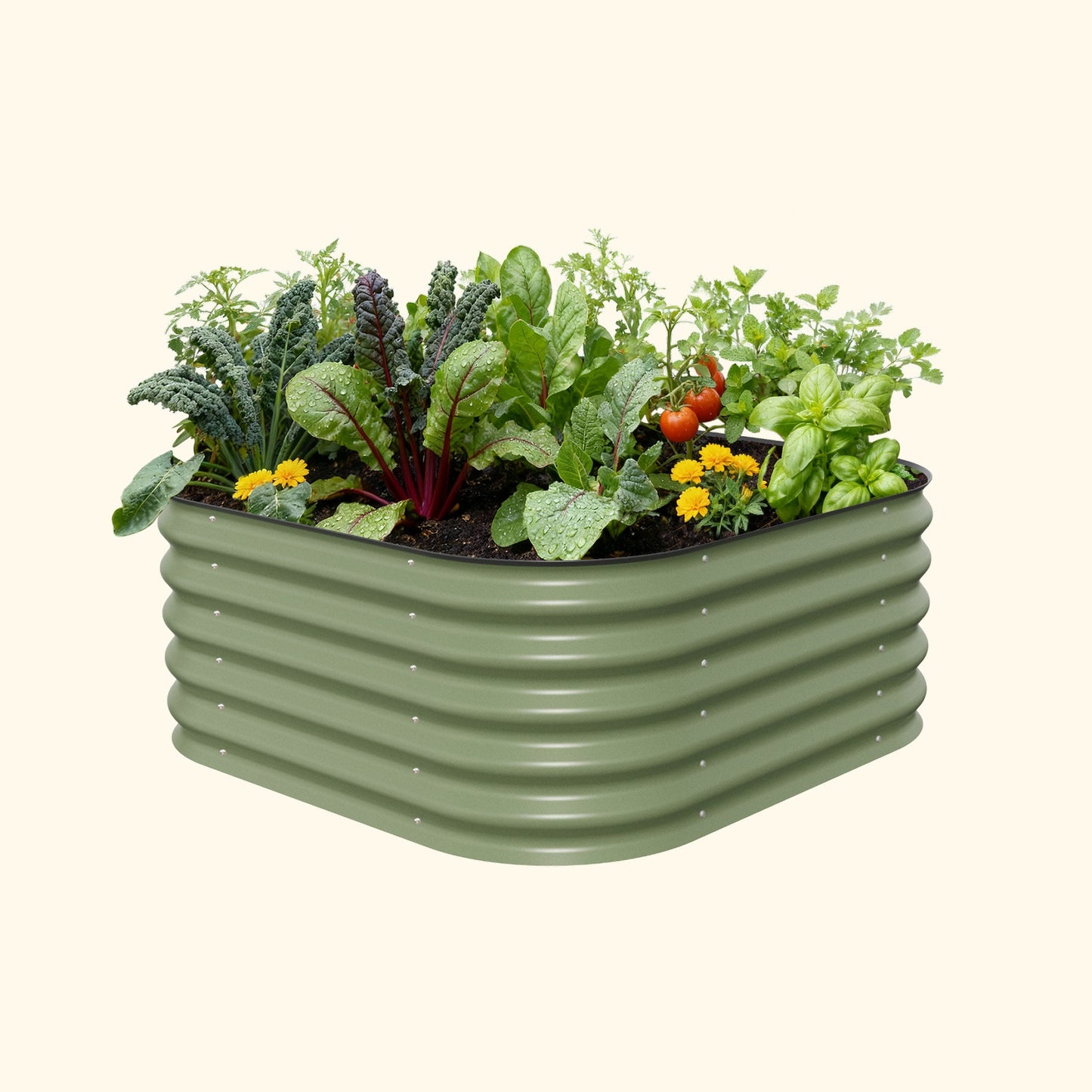 17" Tall 4 In 1 Small Modular Metal Raised Garden Bed Kit