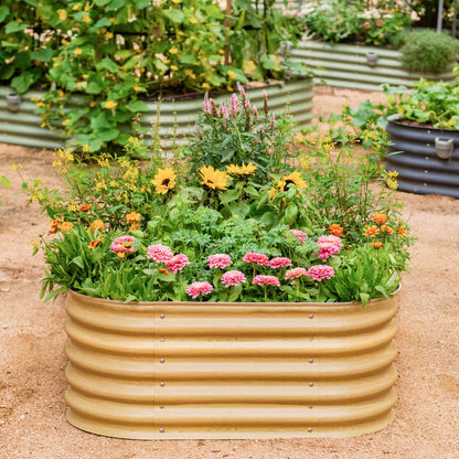 17" Tall 4 In 1 Small Modular Metal Raised Garden Bed Kit
